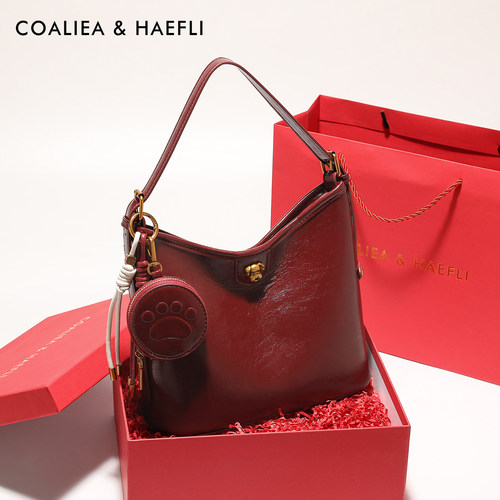 官网COALIEA&HAEFLI红色新娘包包