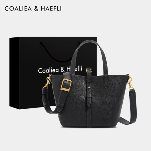 香港品牌真皮水桶包女通勤斜挎包