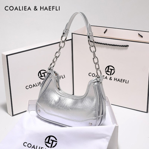 官网COALIEA&HAEFLI牛皮腋下包女