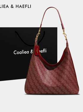 香港品牌祥云托特包女通勤百搭大容量单肩腋下红色包包新娘结婚包