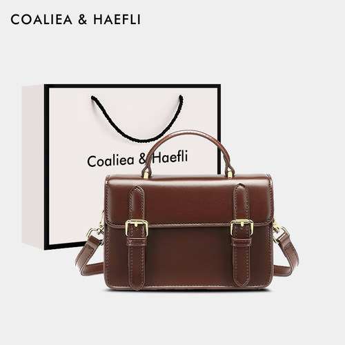 香港品牌油蜡皮剑桥包高级斜挎包