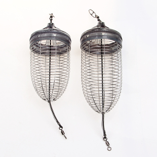 新款黄鸡笼不锈钢窝料笼深海南油西沙台海船钓南极虾砖打窝饵料笼