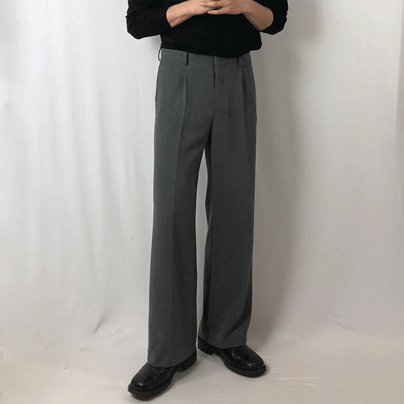 垂感西裤男宽松灰色裤子男士春秋长裤直筒百搭潮流秋季男裤阔腿裤