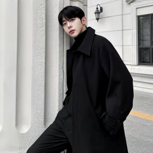 新款冬季大衣外套男秋冬高级感呢子加厚韩版毛呢风衣男款长款痞帅