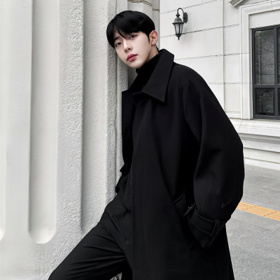 冬季加厚毛呢大衣男士长款过膝