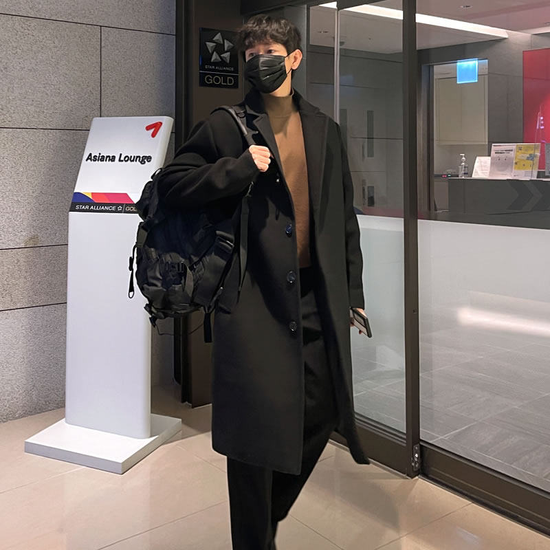 【断码】冬季呢子大衣男高级感韩版宽松毛呢外套中长款风衣