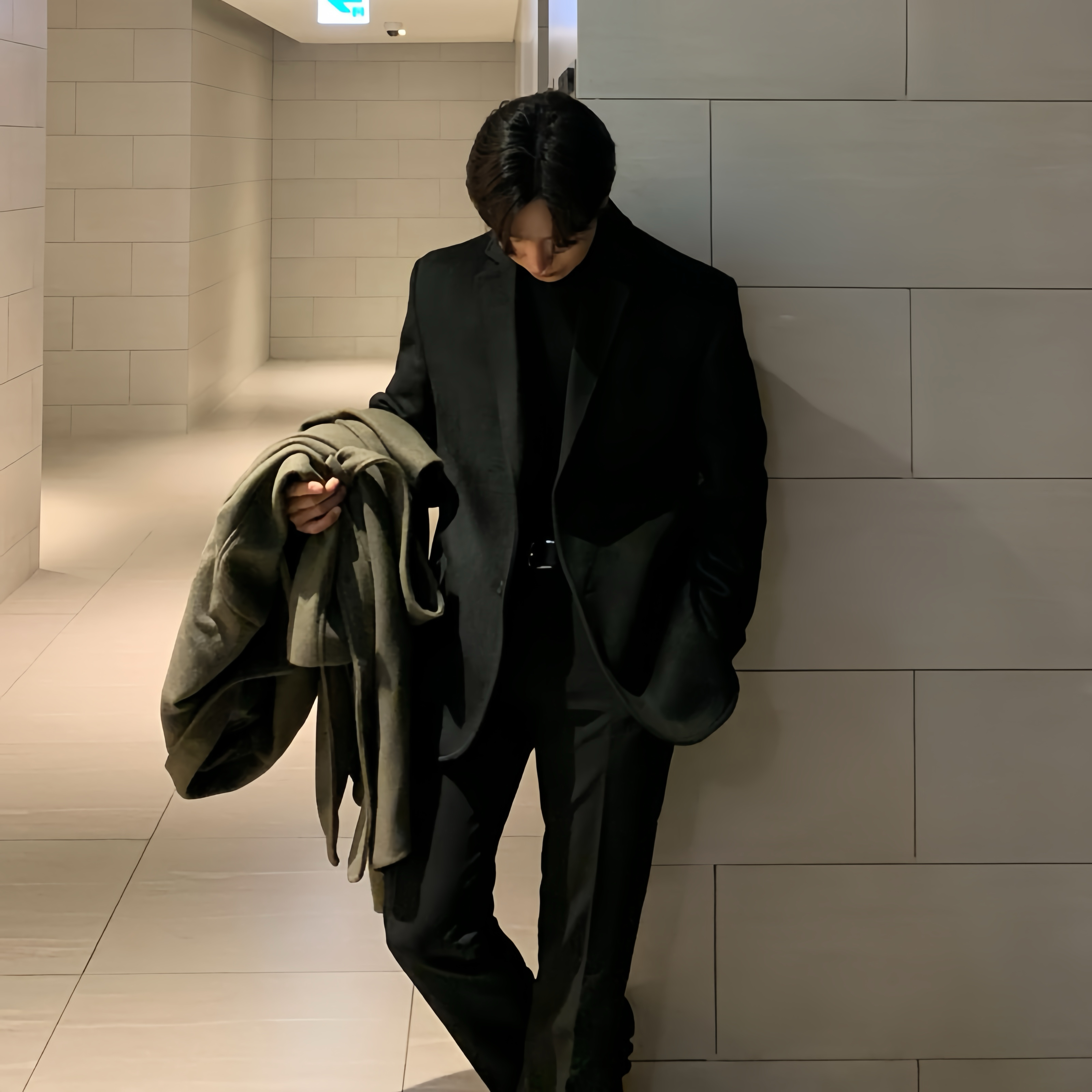 秋冬韩系毛呢西装外套男款高级感