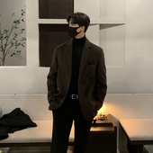 毛呢外套男士 秋冬厚款 大衣羊毛短款 冬季 呢子休闲韩版 西装 男士 上衣