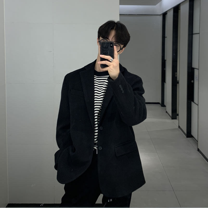 【断码福利】毛呢西装外套男短款冬季加厚韩版潮秋冬休闲呢子大衣,男装,毛呢大衣,淘宝优惠券,粉丝福利购,淘宝优惠卷