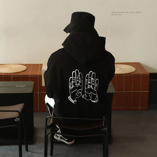 潮牌卫衣男冬季加绒加厚oversize宽松慵懒风男士韩版上衣连帽外套