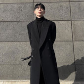 秋冬毛呢外套冬款 英伦风大衣男冬季 加厚中长款 韩系高级感呢子风衣