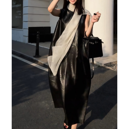 文艺风新款夏赫本风黑色连衣裙