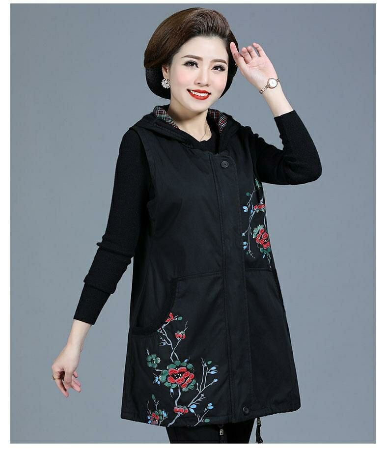 妈妈马甲春秋薄款中年人春装外穿马夹背心中老年女装大码坎肩外套