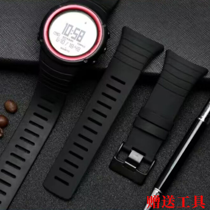 代用颂拓核心SUNTO松拓CORE系列户外运动表带35mm黑色橡胶表带