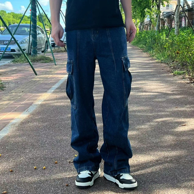 Jq2also  美式街头百搭直筒牛仔裤男宽松工装休闲裤阔腿裤长裤