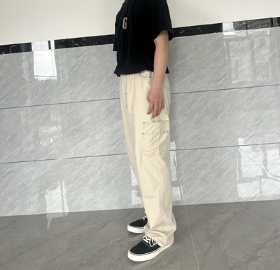 Jq2also日系宽松直筒工装裤多口袋百搭美式长裤简约户外休闲裤