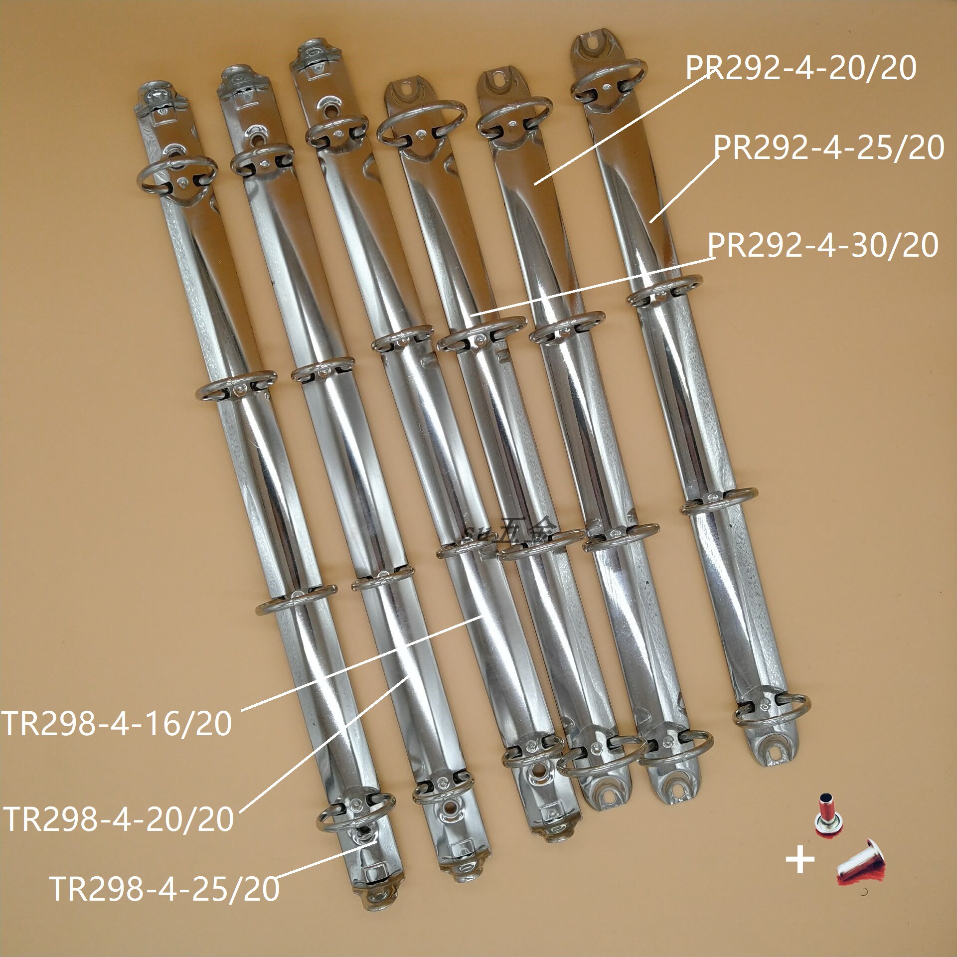 4孔活页夹O型 四孔记事本金属圈夹a4文件夹292mm T型298mm装订夹