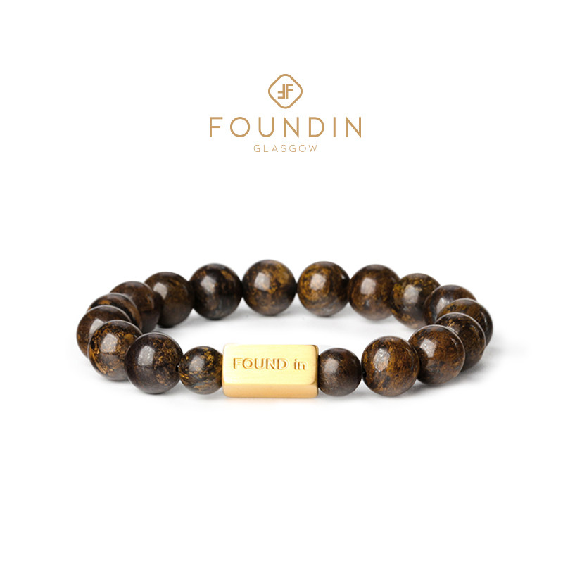 foundin凡汀 正品原创 古铜辉石手链男配西装 情人节礼物送男友