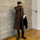 过膝韩版 冬季 加厚毛呢大衣男中长款 潮流帅气风衣男无双面羊绒外套