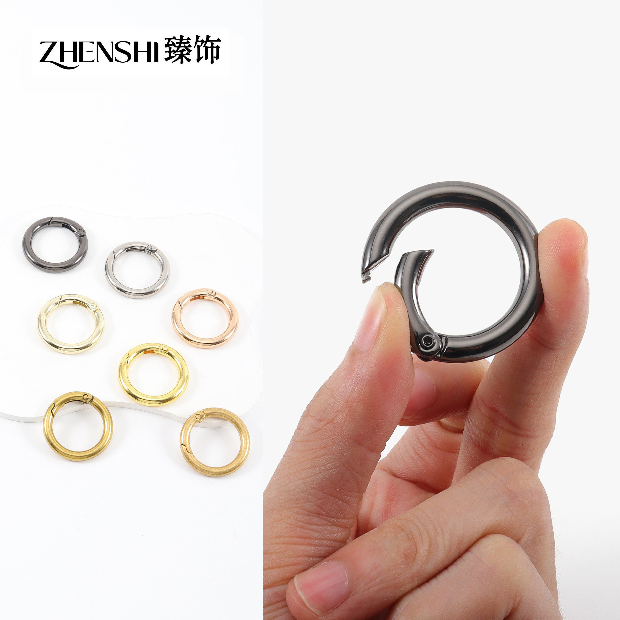 圆环圆圈扣弹簧圈扣环金属扣配件图片