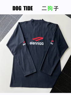 T恤男女 前后3N字母刺绣宽松长袖 牛货 情侣同款 二狗子定制