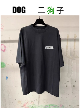 【二狗子定制】26SS早春~胶带印花宽松oversize圆领短袖T恤男女