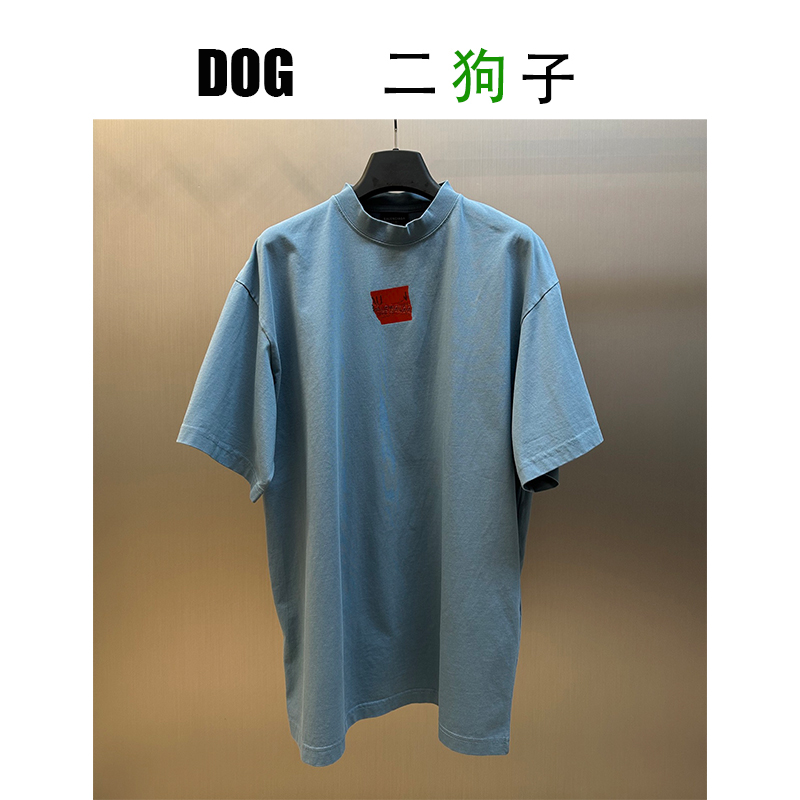 【二狗子定制】25ss新~前后贴胶字母oversize短袖T恤tee男女