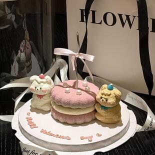 Emoji 饼干慕斯蛋糕 两小无猜 情侣蛋糕树莓夹 心纪念日蛋糕 成都
