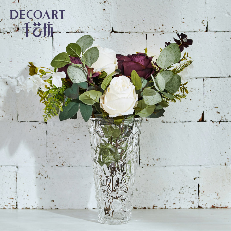 北欧小清新玻璃透明创意干花花瓶餐桌装饰摆件客厅插花富贵竹花器