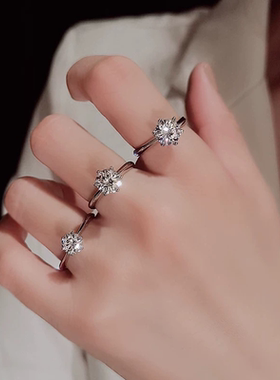 S925莫桑石经典六爪钻戒女1.5ct