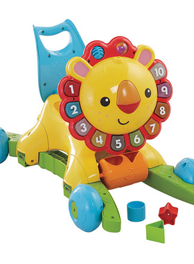 费雪正品学步车多功能手推车防侧翻可坐可滑行4合1狮子DLW65