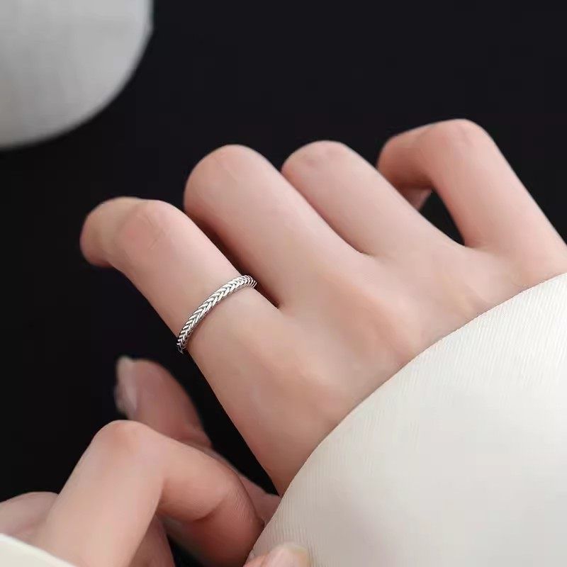 s925纯银麦穗戒指女ins小众设计