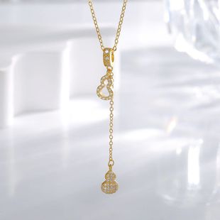 福禄双全925银葫芦项链女吊坠国潮小众设计感流苏锁骨链梅陇首饰