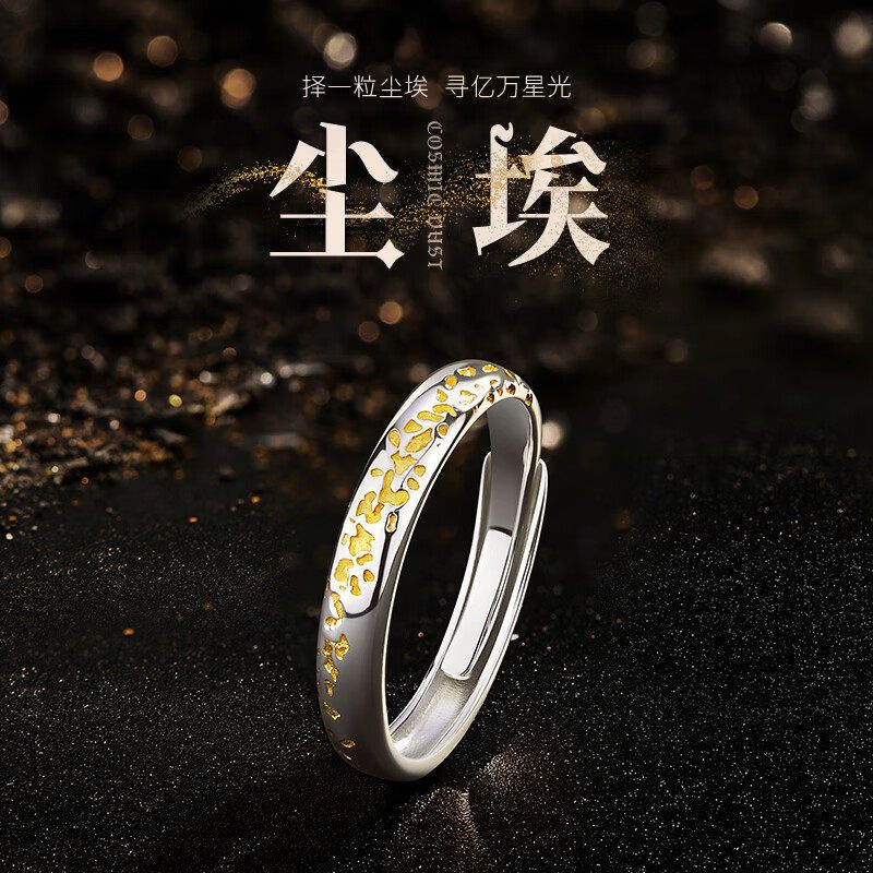 S925纯银尘埃戒指男生个性潮流