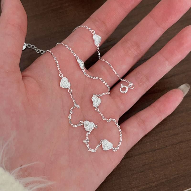 持恒925纯银小爱心项链女简约ins潮小众设计轻奢百搭高级感锁骨链