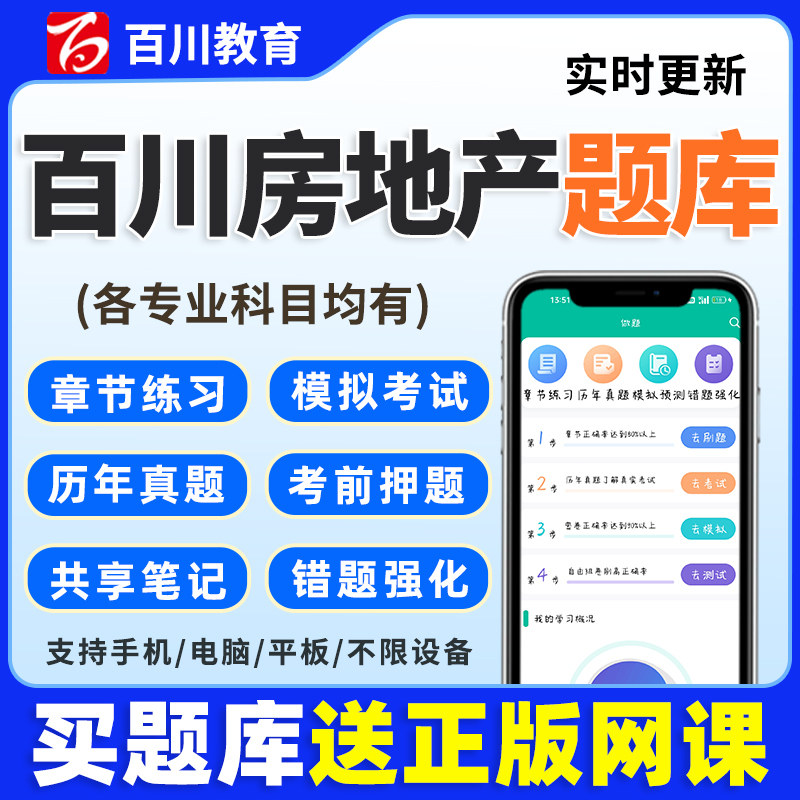 百川超级学霸2026年房地产估价师考试题库软件激活码历年真题押题图片