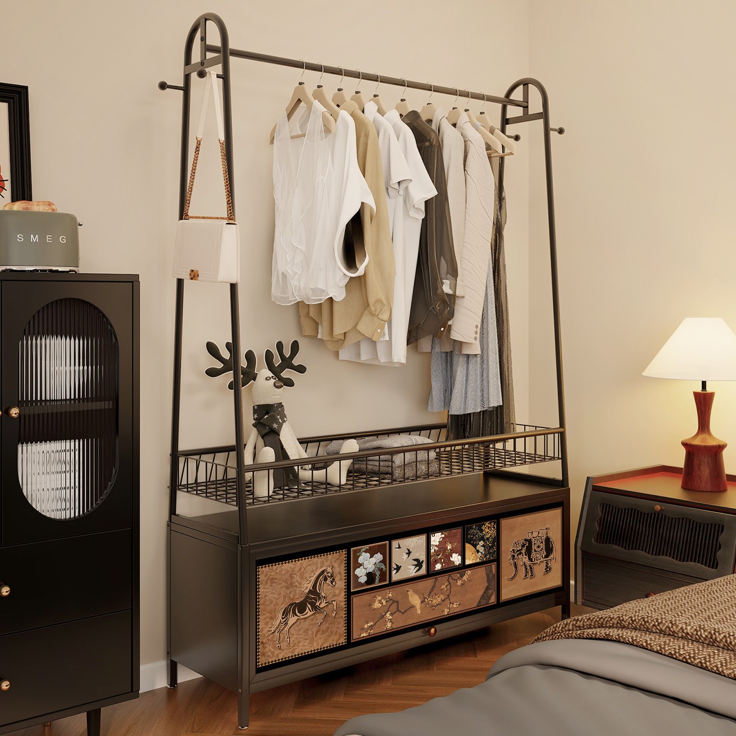 衣帽架落地可移动室内房间