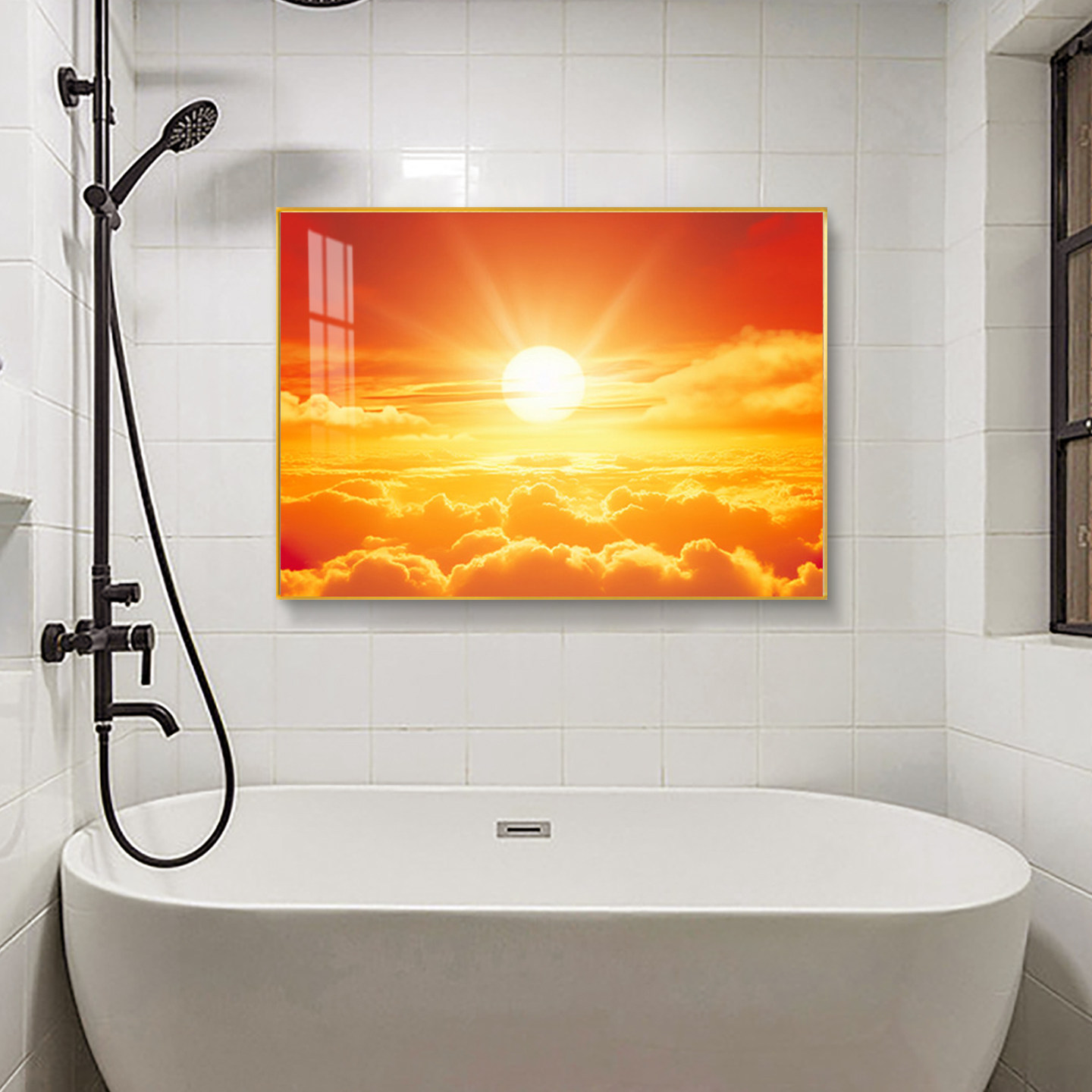 日出东方图卫生间挂画客厅东墙玄关太阳画床头壁画旭日东升风景画,家居饰品,现代装饰画,淘宝优惠券,粉丝福利购,淘宝优惠卷