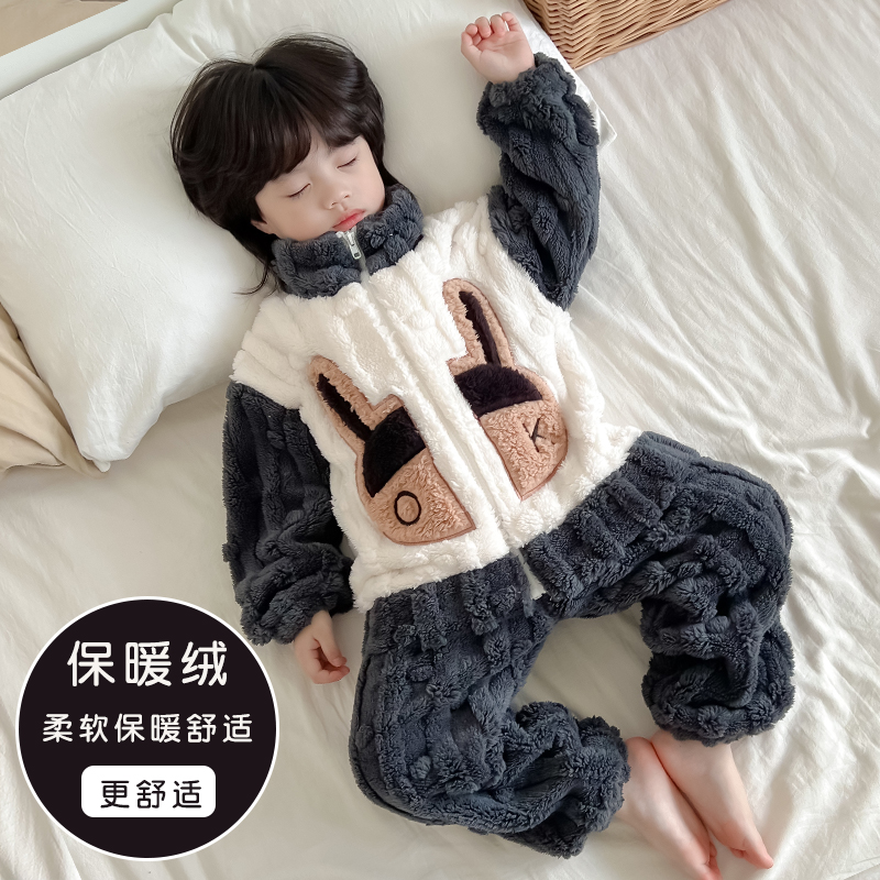 儿童加厚款冬季睡衣法兰绒家居服