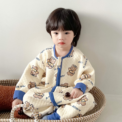 儿童连体睡衣加棉保暖防着凉秋冬
