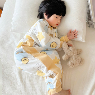 儿童连体睡衣纯棉秋冬季夹棉加厚