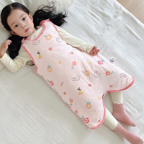 宝宝纯棉春秋款夹棉背心睡袋