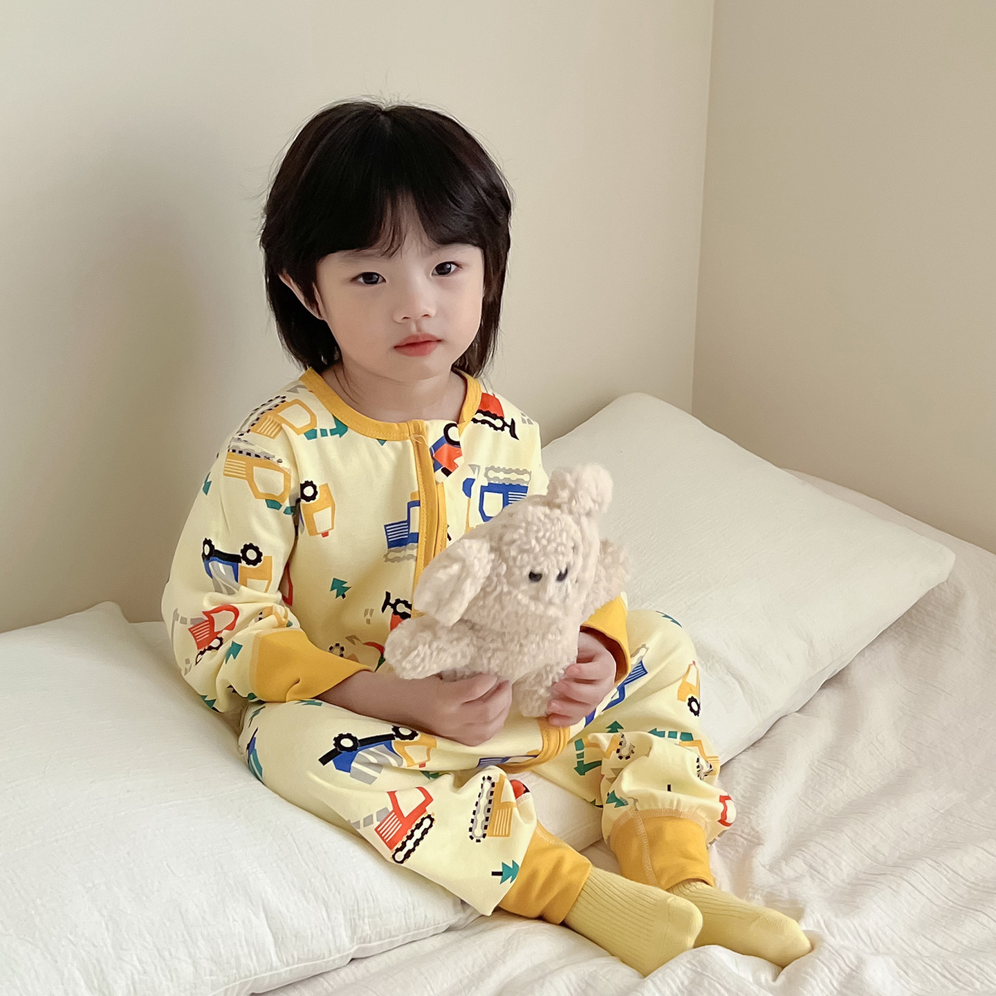 儿童连体睡衣男孩春秋款纯棉透气男宝宝睡袋春季防踢被子春夏男童