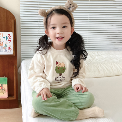 女童睡衣秋冬款2024新款家居服