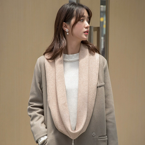 Демисезонный удерживающий тепло шерстяной шарф, цветной трикотажный шарф-платок подходит для мужчин и женщин для влюбленных, в корейском стиле, увеличенная толщина