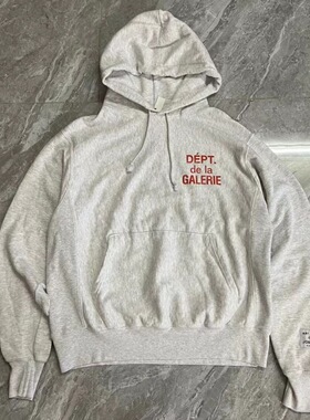 GalleryDept. French Logo Hoodie红色基础法文印花洗水做旧卫衣