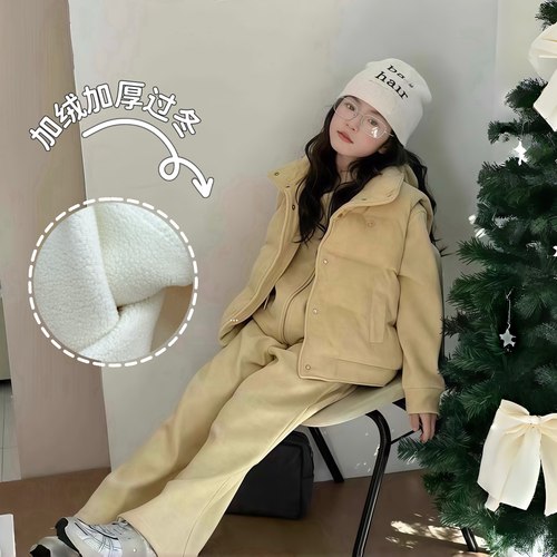 韩版儿童加绒加厚套装