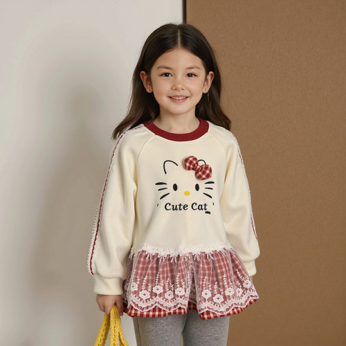 韩版儿童洋气卡通卫衣套装2025秋装女童娃娃衫打底裤子休闲两件套