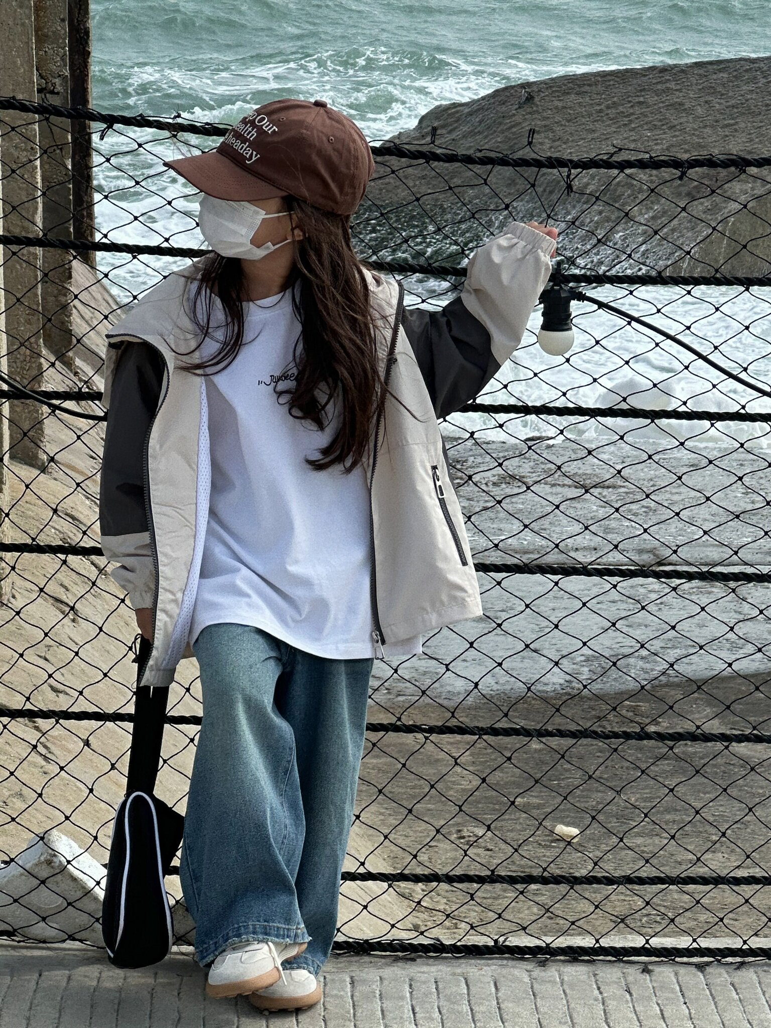 한국어 스타일 어린이 색상 매칭 캐주얼 윈드 브레이커 2024 봄 스타일 느슨한 긴팔 코트 여자 패션 야외 재킷