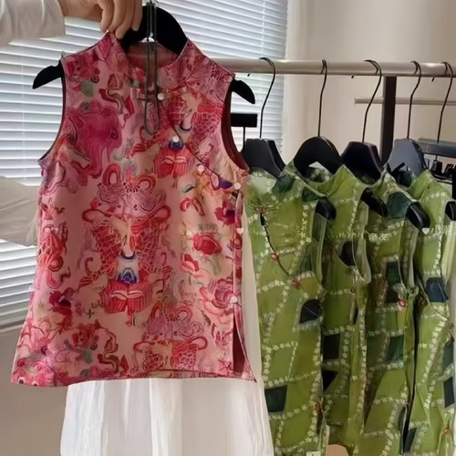 女童新中式古风马甲套装